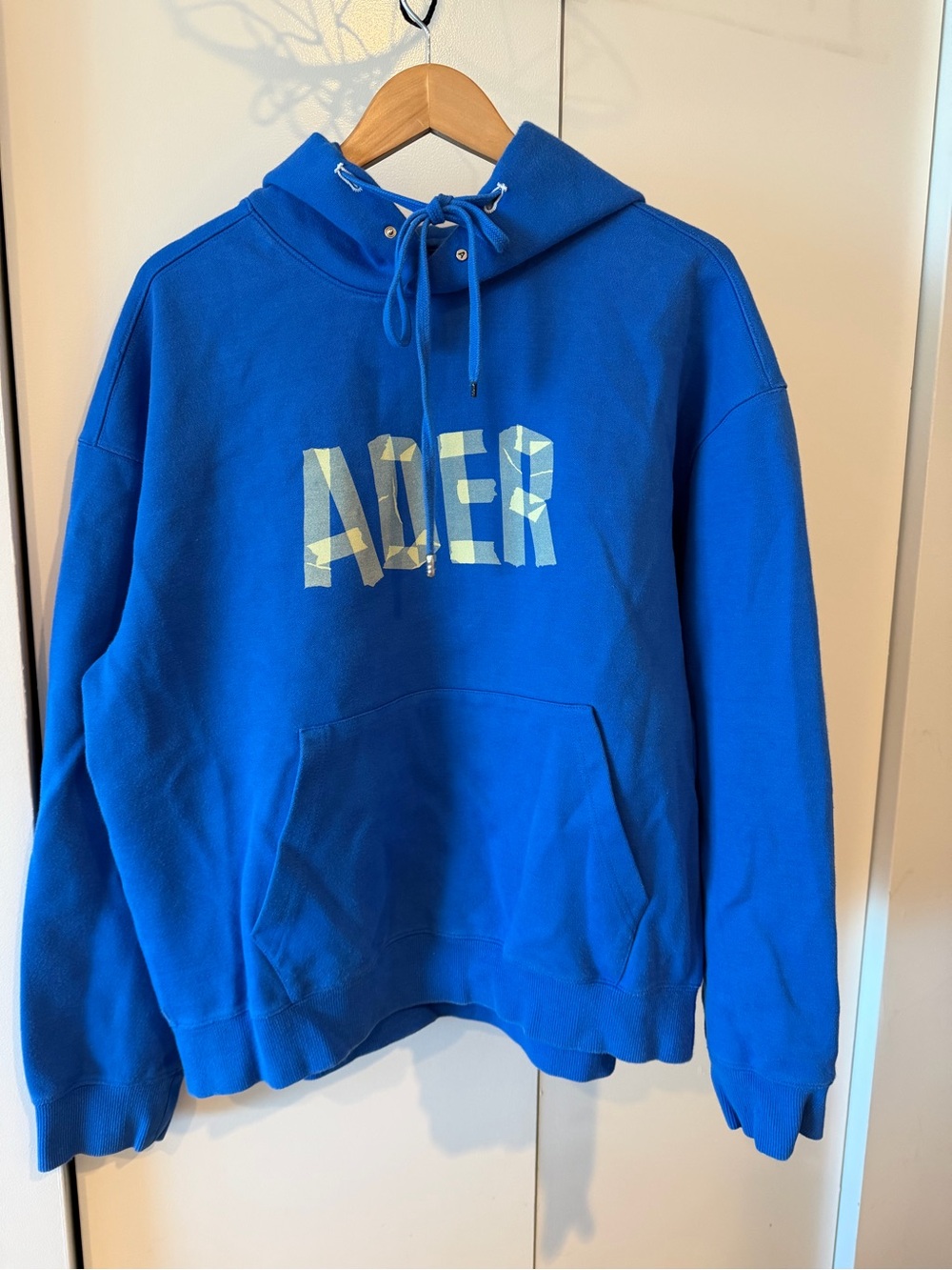 ADER error sweatshirt hoodie. Blue.